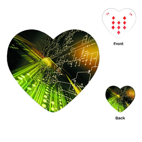 Machine Technology Circuit Electronic Computer Technics Detail Psychedelic Abstract Pattern Playing Cards Single Design (Heart) from ArtsNow.com Front