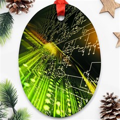 Machine Technology Circuit Electronic Computer Technics Detail Psychedelic Abstract Pattern Oval Ornament (Two Sides) from ArtsNow.com Back