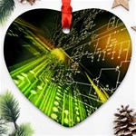 Machine Technology Circuit Electronic Computer Technics Detail Psychedelic Abstract Pattern Heart Ornament (Two Sides)