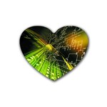Machine Technology Circuit Electronic Computer Technics Detail Psychedelic Abstract Pattern Rubber Coaster (Heart)