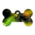 Machine Technology Circuit Electronic Computer Technics Detail Psychedelic Abstract Pattern Dog Tag Bone (Two Sides)