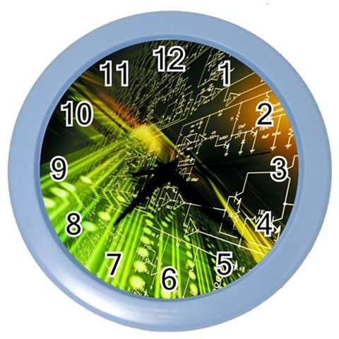 Machine Technology Circuit Electronic Computer Technics Detail Psychedelic Abstract Pattern Color Wall Clock from ArtsNow.com Front