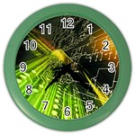 Machine Technology Circuit Electronic Computer Technics Detail Psychedelic Abstract Pattern Color Wall Clock