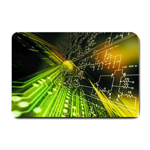 Machine Technology Circuit Electronic Computer Technics Detail Psychedelic Abstract Pattern Small Doormat from ArtsNow.com 24 x16  Door Mat