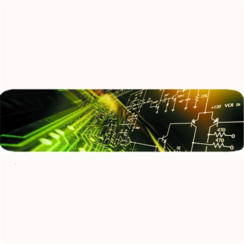 Machine Technology Circuit Electronic Computer Technics Detail Psychedelic Abstract Pattern Large Bar Mat from ArtsNow.com 32 x8.5  Bar Mat