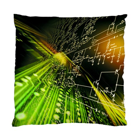 Machine Technology Circuit Electronic Computer Technics Detail Psychedelic Abstract Pattern Standard Cushion Case (One Side) from ArtsNow.com Front