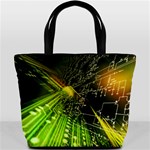 Machine Technology Circuit Electronic Computer Technics Detail Psychedelic Abstract Pattern Bucket Bag