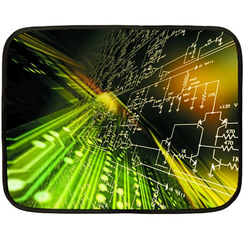 Machine Technology Circuit Electronic Computer Technics Detail Psychedelic Abstract Pattern Fleece Blanket (Mini) from ArtsNow.com 35 x27  Blanket