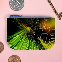 Machine Technology Circuit Electronic Computer Technics Detail Psychedelic Abstract Pattern Mini Coin Purse from ArtsNow.com Front