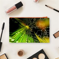 Machine Technology Circuit Electronic Computer Technics Detail Psychedelic Abstract Pattern Cosmetic Bag (Medium) from ArtsNow.com Back