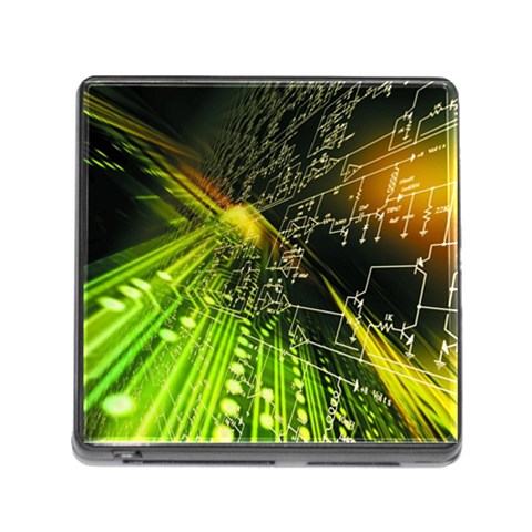 Machine Technology Circuit Electronic Computer Technics Detail Psychedelic Abstract Pattern Memory Card Reader (Square 5 Slot) from ArtsNow.com Front