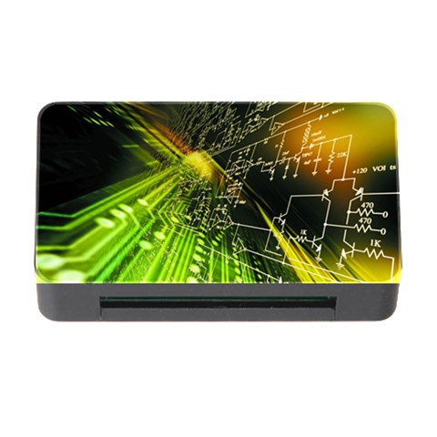 Machine Technology Circuit Electronic Computer Technics Detail Psychedelic Abstract Pattern Memory Card Reader with CF from ArtsNow.com Front