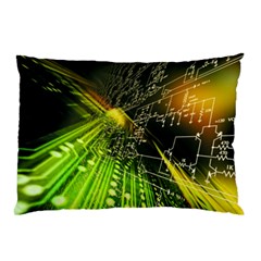 Machine Technology Circuit Electronic Computer Technics Detail Psychedelic Abstract Pattern Pillow Case (Two Sides) from ArtsNow.com Front