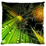 Machine Technology Circuit Electronic Computer Technics Detail Psychedelic Abstract Pattern Large Cushion Case (Two Sides)