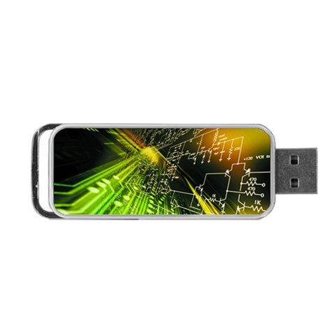 Machine Technology Circuit Electronic Computer Technics Detail Psychedelic Abstract Pattern Portable USB Flash (Two Sides) from ArtsNow.com Front