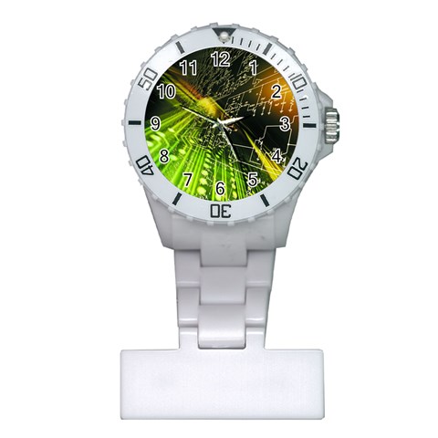 Machine Technology Circuit Electronic Computer Technics Detail Psychedelic Abstract Pattern Plastic Nurses Watch from ArtsNow.com Front