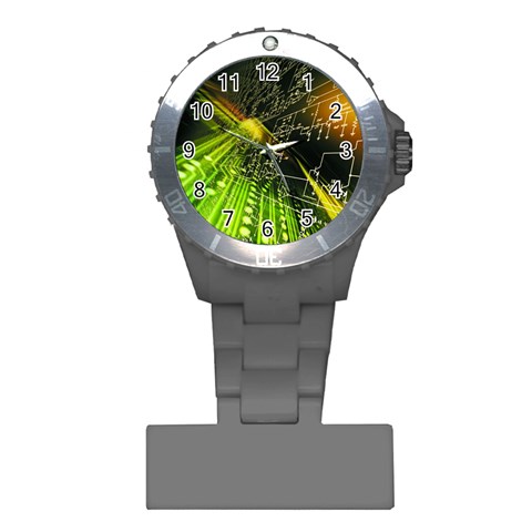 Machine Technology Circuit Electronic Computer Technics Detail Psychedelic Abstract Pattern Plastic Nurses Watch from ArtsNow.com Front