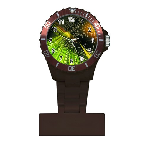 Machine Technology Circuit Electronic Computer Technics Detail Psychedelic Abstract Pattern Plastic Nurses Watch from ArtsNow.com Front