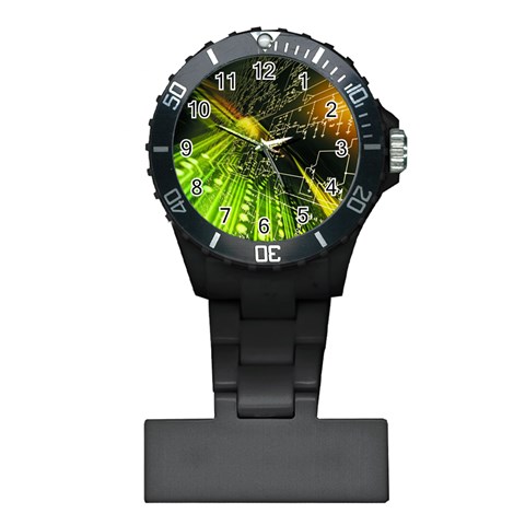 Machine Technology Circuit Electronic Computer Technics Detail Psychedelic Abstract Pattern Plastic Nurses Watch from ArtsNow.com Front