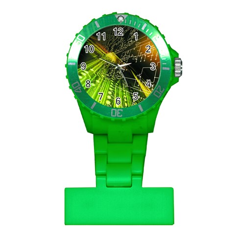 Machine Technology Circuit Electronic Computer Technics Detail Psychedelic Abstract Pattern Plastic Nurses Watch from ArtsNow.com Front