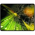 Machine Technology Circuit Electronic Computer Technics Detail Psychedelic Abstract Pattern Two Sides Fleece Blanket (Medium)