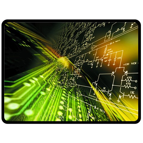 Machine Technology Circuit Electronic Computer Technics Detail Psychedelic Abstract Pattern Two Sides Fleece Blanket (Large) from ArtsNow.com 80 x60  Blanket Front
