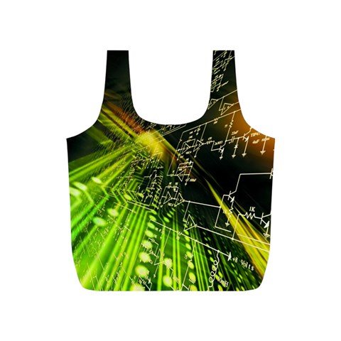 Machine Technology Circuit Electronic Computer Technics Detail Psychedelic Abstract Pattern Full Print Recycle Bag (S) from ArtsNow.com Front