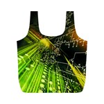 Machine Technology Circuit Electronic Computer Technics Detail Psychedelic Abstract Pattern Full Print Recycle Bag (M)