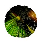 Machine Technology Circuit Electronic Computer Technics Detail Psychedelic Abstract Pattern Standard 15  Premium Flano Round Cushions