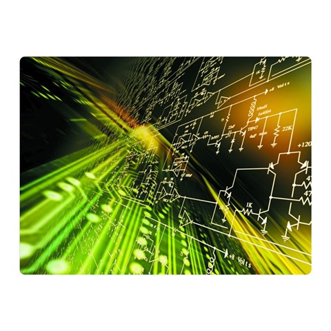Machine Technology Circuit Electronic Computer Technics Detail Psychedelic Abstract Pattern Two Sides Premium Plush Fleece Blanket (Mini) from ArtsNow.com 35 x27  Blanket Front