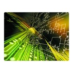 Machine Technology Circuit Electronic Computer Technics Detail Psychedelic Abstract Pattern Two Sides Premium Plush Fleece Blanket (Mini)