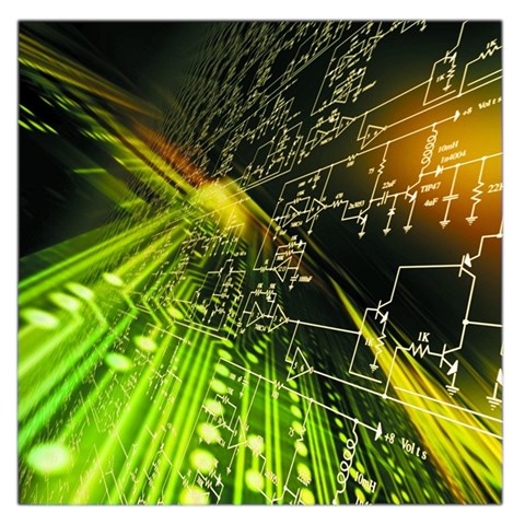 Machine Technology Circuit Electronic Computer Technics Detail Psychedelic Abstract Pattern Square Satin Scarf (36  x 36 ) from ArtsNow.com Front
