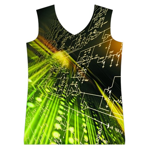 Machine Technology Circuit Electronic Computer Technics Detail Psychedelic Abstract Pattern Women s Basketball Tank Top from ArtsNow.com Front