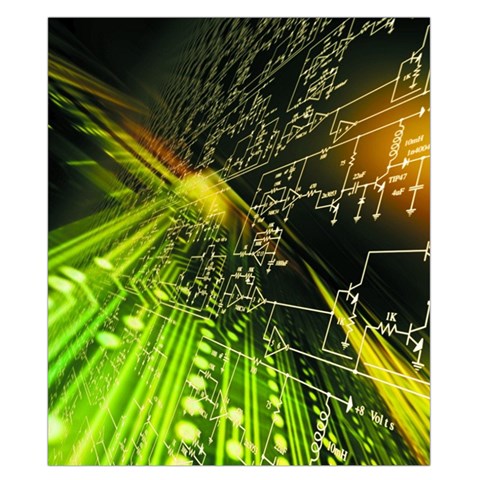 Machine Technology Circuit Electronic Computer Technics Detail Psychedelic Abstract Pattern Duvet Cover Double Side (California King Size) from ArtsNow.com Back