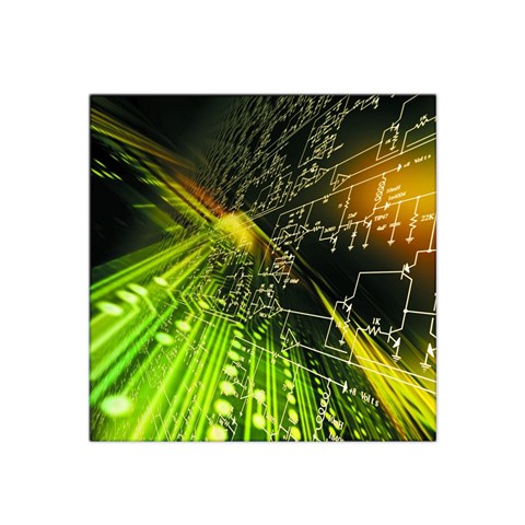 Machine Technology Circuit Electronic Computer Technics Detail Psychedelic Abstract Pattern Satin Bandana Scarf 22  x 22  from ArtsNow.com Front