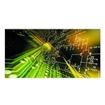 Machine Technology Circuit Electronic Computer Technics Detail Psychedelic Abstract Pattern Satin Shawl 45  x 80 