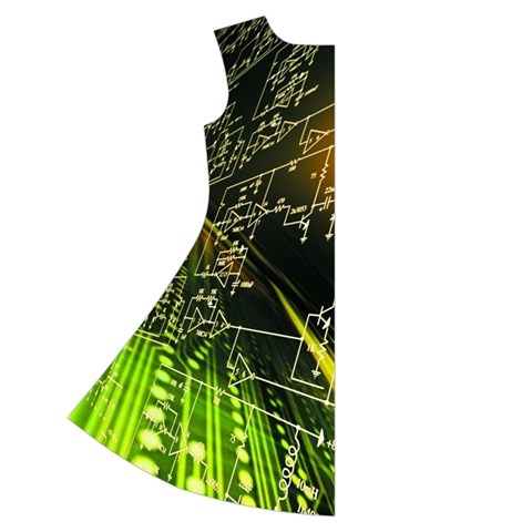 Machine Technology Circuit Electronic Computer Technics Detail Psychedelic Abstract Pattern Short Sleeve V Back Left