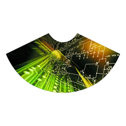 Machine Technology Circuit Electronic Computer Technics Detail Psychedelic Abstract Pattern Midi Sleeveless Dress from ArtsNow.com Skirt Back