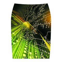 Machine Technology Circuit Electronic Computer Technics Detail Psychedelic Abstract Pattern Midi Wrap Pencil Skirt from ArtsNow.com Back