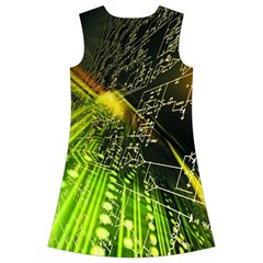 Machine Technology Circuit Electronic Computer Technics Detail Psychedelic Abstract Pattern Kids  Short Sleeve Velvet Dress from ArtsNow.com Back