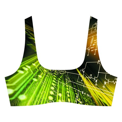 Machine Technology Circuit Electronic Computer Technics Detail Psychedelic Abstract Pattern Cross Back Hipster Bikini Set from ArtsNow.com Front