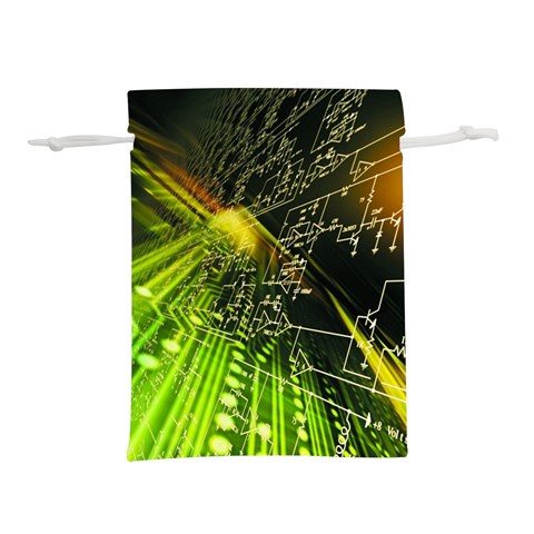 Machine Technology Circuit Electronic Computer Technics Detail Psychedelic Abstract Pattern Lightweight Drawstring Pouch (S) from ArtsNow.com Front