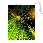 Machine Technology Circuit Electronic Computer Technics Detail Psychedelic Abstract Pattern Drawstring Pouch (4XL)