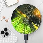 Machine Technology Circuit Electronic Computer Technics Detail Psychedelic Abstract Pattern Wireless Fast Charger(White)