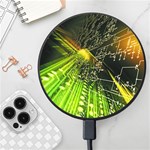 Machine Technology Circuit Electronic Computer Technics Detail Psychedelic Abstract Pattern Wireless Fast Charger(Black)