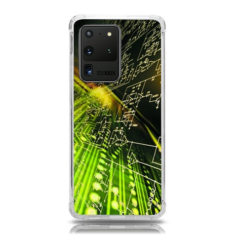Machine Technology Circuit Electronic Computer Technics Detail Psychedelic Abstract Pattern Samsung Galaxy S20 Ultra 6.9 Inch TPU UV Case from ArtsNow.com Front