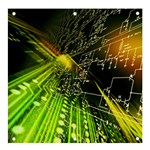Machine Technology Circuit Electronic Computer Technics Detail Psychedelic Abstract Pattern Banner and Sign 4  x 4 