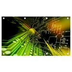 Machine Technology Circuit Electronic Computer Technics Detail Psychedelic Abstract Pattern Banner and Sign 7  x 4 