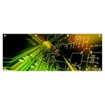 Machine Technology Circuit Electronic Computer Technics Detail Psychedelic Abstract Pattern Banner and Sign 8  x 3 