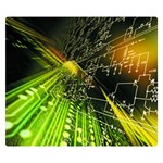 Machine Technology Circuit Electronic Computer Technics Detail Psychedelic Abstract Pattern Premium Plush Fleece Blanket (Small)